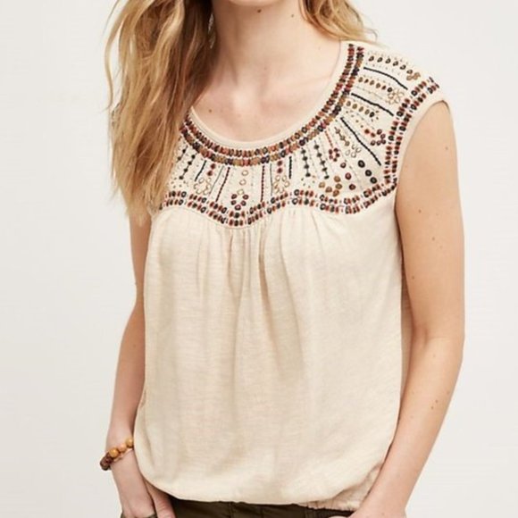 Anthropologie Akemi + Kin Mirabelle Embroidered Top - Picture 1 of 5
